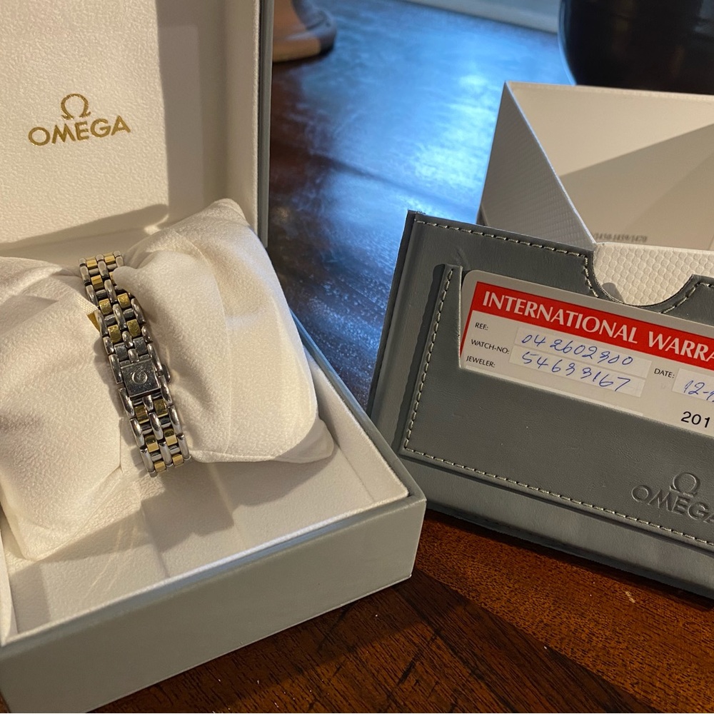Omega Deville Women’s two tone stainless steel and 18k gold watch 1994